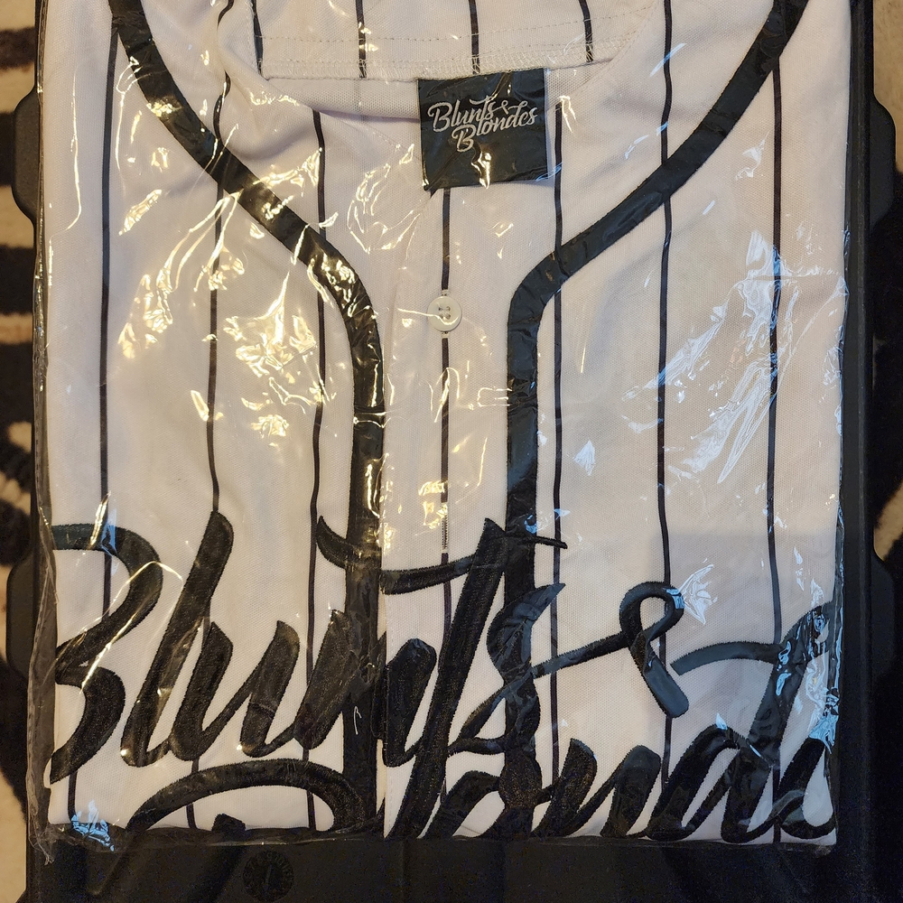 Blunts & Blondes Striped Baseball Jersey Size XL #edm#jerseys#blunts&blondes